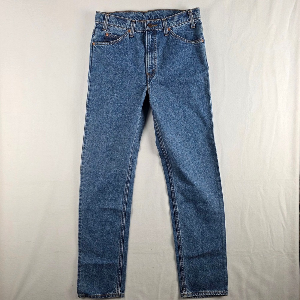 Levis 505 Mens 33x34 Blue Regular Fit Straight Leg Orange Tab Jeans NWT